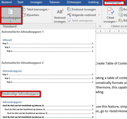 Een Inhoudsopgave Maken In Microsoft Word - Ccm